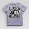 Straight Outta Thanjavur Boys Round Neck T-Shirt in Lavender Color