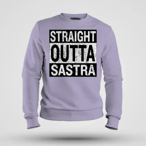 Straight outta sastra men/unisex sweatshirt in lavender color