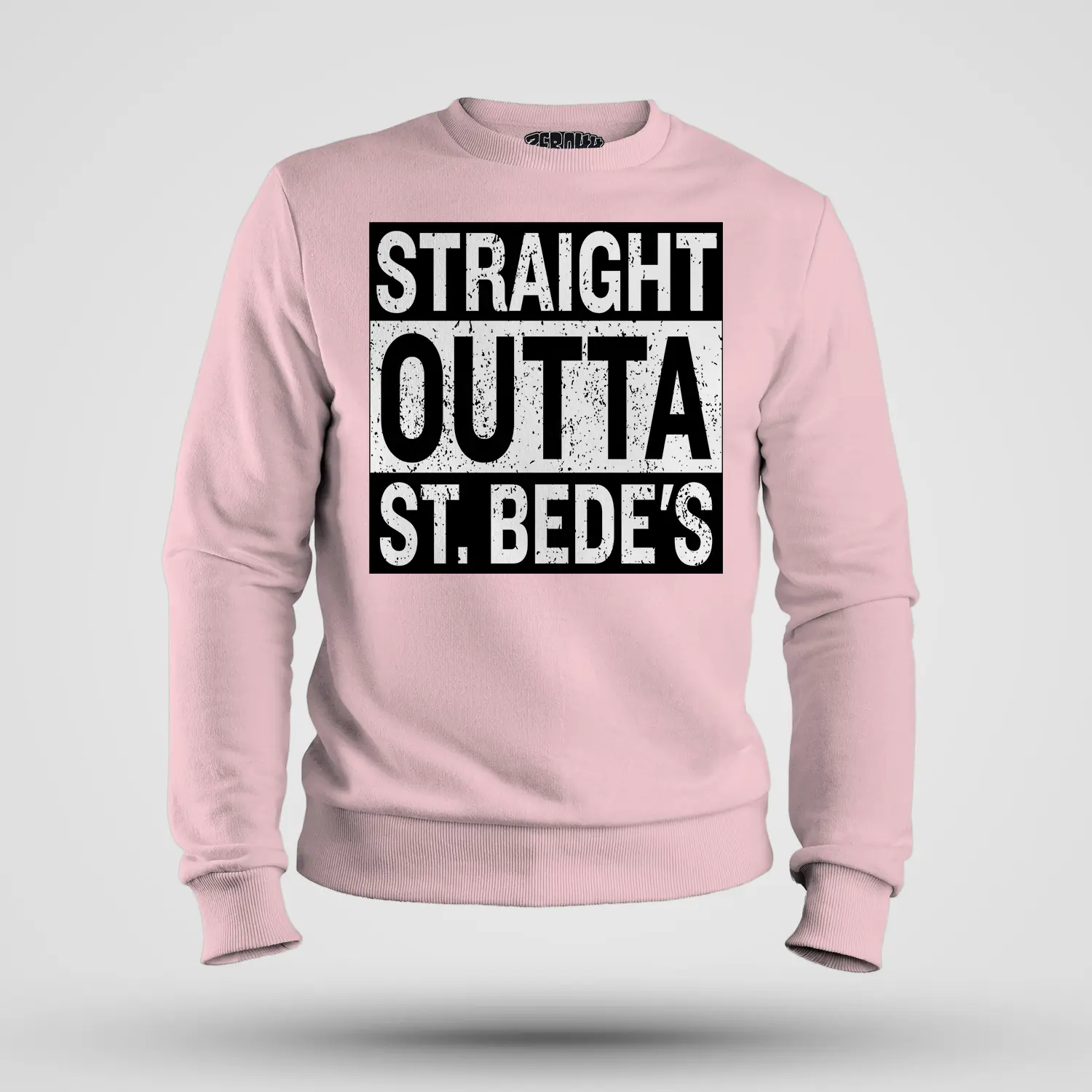 Straight Outta St. Bedes Men/Unisex Sweatshirt in Light Baby Pink Color