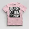 Straight Outta Pondy Boys Round Neck T-Shirt in Light Baby Pink Color