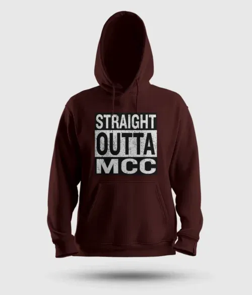 Straight outta mcc men/unisex hoodie in maroon color