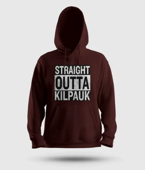 Straight outta kilpauk men/unisex hoodie in maroon color