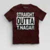 Straight Outta T-Nagar Boys Round Neck T-Shirt in Maroon Color