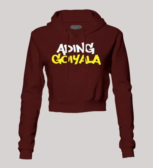Ading goiyala women's crop hoodies in maroon color