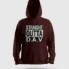 Straight Outta Dav Men/Unisex Hoodie in Maroon Color