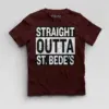 Straight Outta St. Bedes Boys Round Neck T-Shirt in Maroon Color