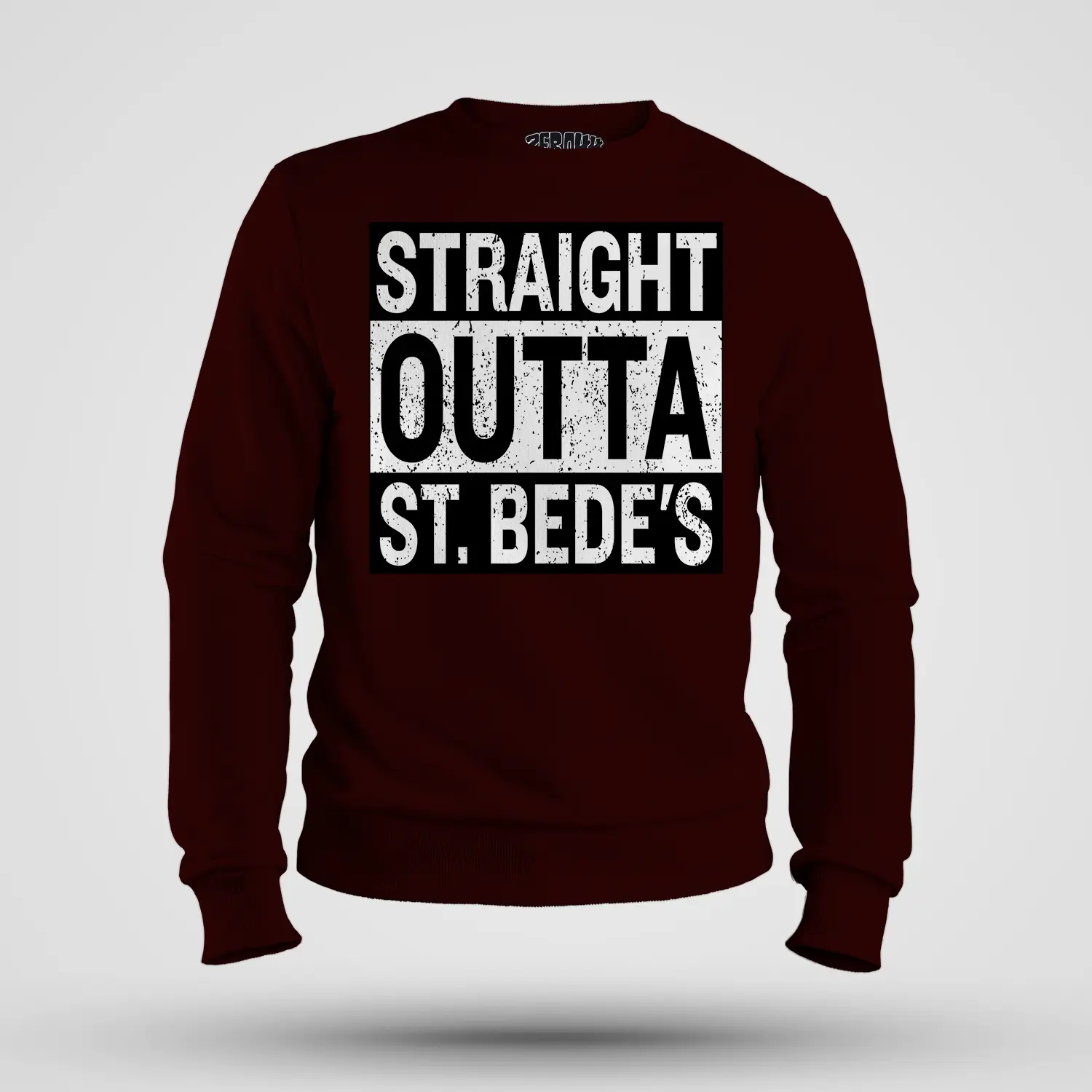Straight Outta St. Bedes Men/Unisex Sweatshirt in Maroon Color