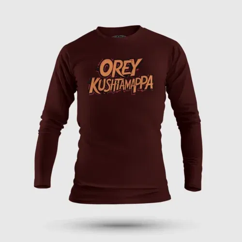Ore kushtamappa men/unisex long sleeve t-shirt in maroon color