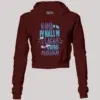 Nama Edhu Panalum Indha Ulagam Namala Uththu Paakanum Women's Crop Hoodies in Maroon Color