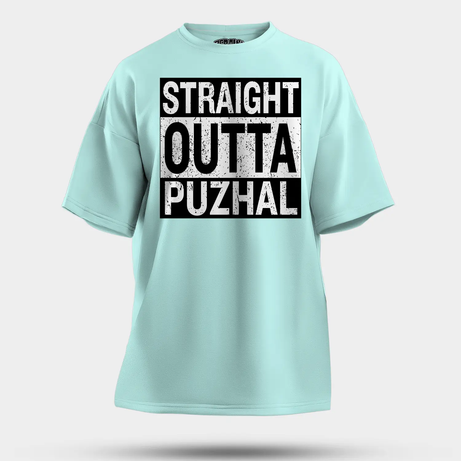 Straight Outta Puzhal Men/Unisex Oversized T-Shirt in Mint Color