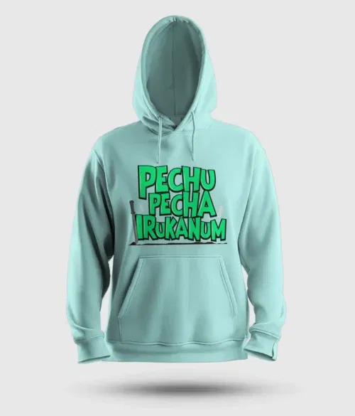 Pechu pecha irrukanum men/unisex hoodie in mint color