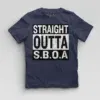 Straight Outta Sboa Boys Round Neck T-Shirt in Navy Blue Color