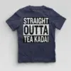 Straight Outta Tea Kadai Boys Round Neck T-Shirt in Navy Blue Color