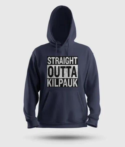 Straight outta kilpauk men/unisex hoodie in navy blue color