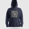 Straight Outta Church Park Men/Unisex Hoodie in Navy Blue Color