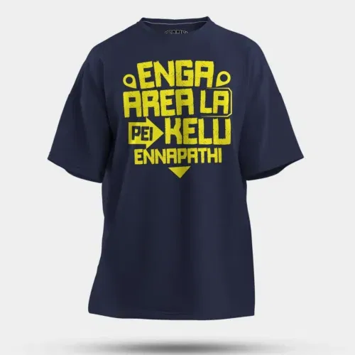 Enga area la pei kelu ennapathi men/unisex oversized t-shirt in navy blue color