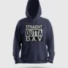 Straight Outta Dav Men/Unisex Hoodie in Navy Blue Color