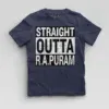 Straight Outta R.a Puram Boys Round Neck T-Shirt in Navy Blue Color