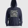 Straight Outta Madurai Men/Unisex Hoodie in Navy Blue Color