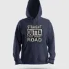 Straight Outta Ecr Men/Unisex Hoodie in Navy Blue Color