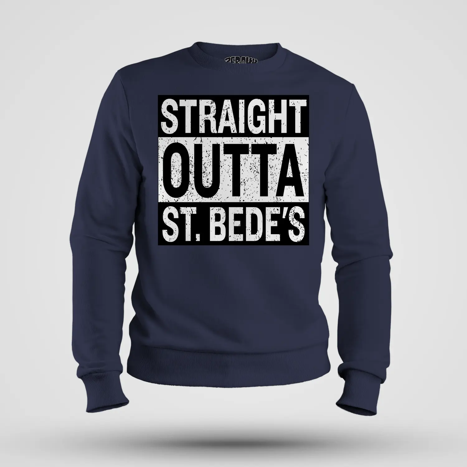 Straight Outta St. Bedes Men/Unisex Sweatshirt in Navy Blue Color