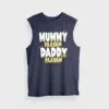 Mummy Paavam, Daddy Also Paavam Men/Unisex Tank Top in Navy Blue Color