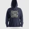 Straight Outta Adyar Men/Unisex Hoodie in Navy Blue Color