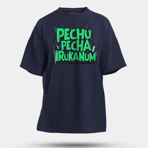 Pechu pecha irrukanum men/unisex oversized t-shirt in navy blue color
