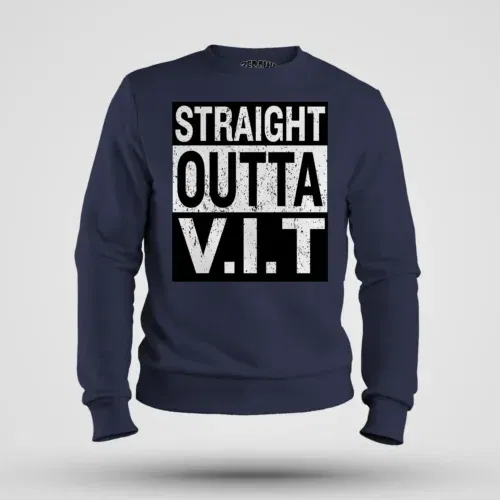 Straight outta vit men/unisex sweatshirt in navy blue color