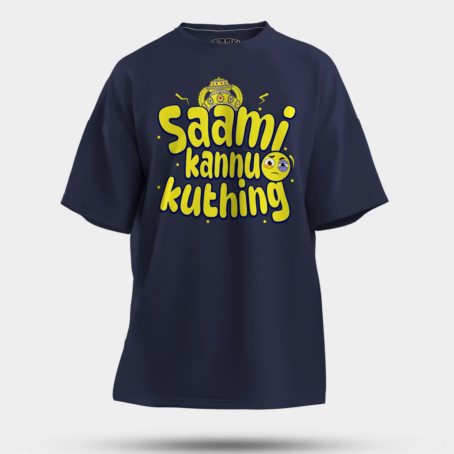 Saami Kannu Kuthing Men/Unisex Oversized T-Shirt in Navy Blue Color