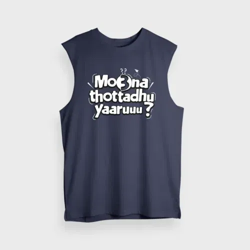 Moona thotadhu yaaru men/unisex tank top in navy blue color