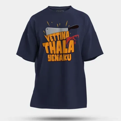 Vettina thala yenaku men/unisex oversized t-shirt in navy blue color