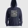 Straight Outta High Court Men/Unisex Hoodie in Navy Blue Color