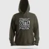 Straight Outta Church Park Men/Unisex Hoodie in Olive Green Color