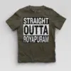 Straight Outta Royapuram Boys Round Neck T-Shirt in Olive Green Color