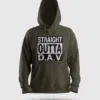 Straight Outta Dav Men/Unisex Hoodie in Olive Green Color