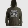 Straight Outta Madurai Men/Unisex Hoodie in Olive Green Color
