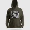 Straight Outta Adyar Men/Unisex Hoodie in Olive Green Color