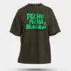 Pechu Pecha Irrukanum Men/Unisex Oversized T-Shirt in Olive Green Color