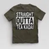 Straight Outta Tea Kadai Boys Round Neck T-Shirt in Olive Green Color
