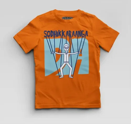 Sodhikkaraangada boys round neck t-shirt in orange color