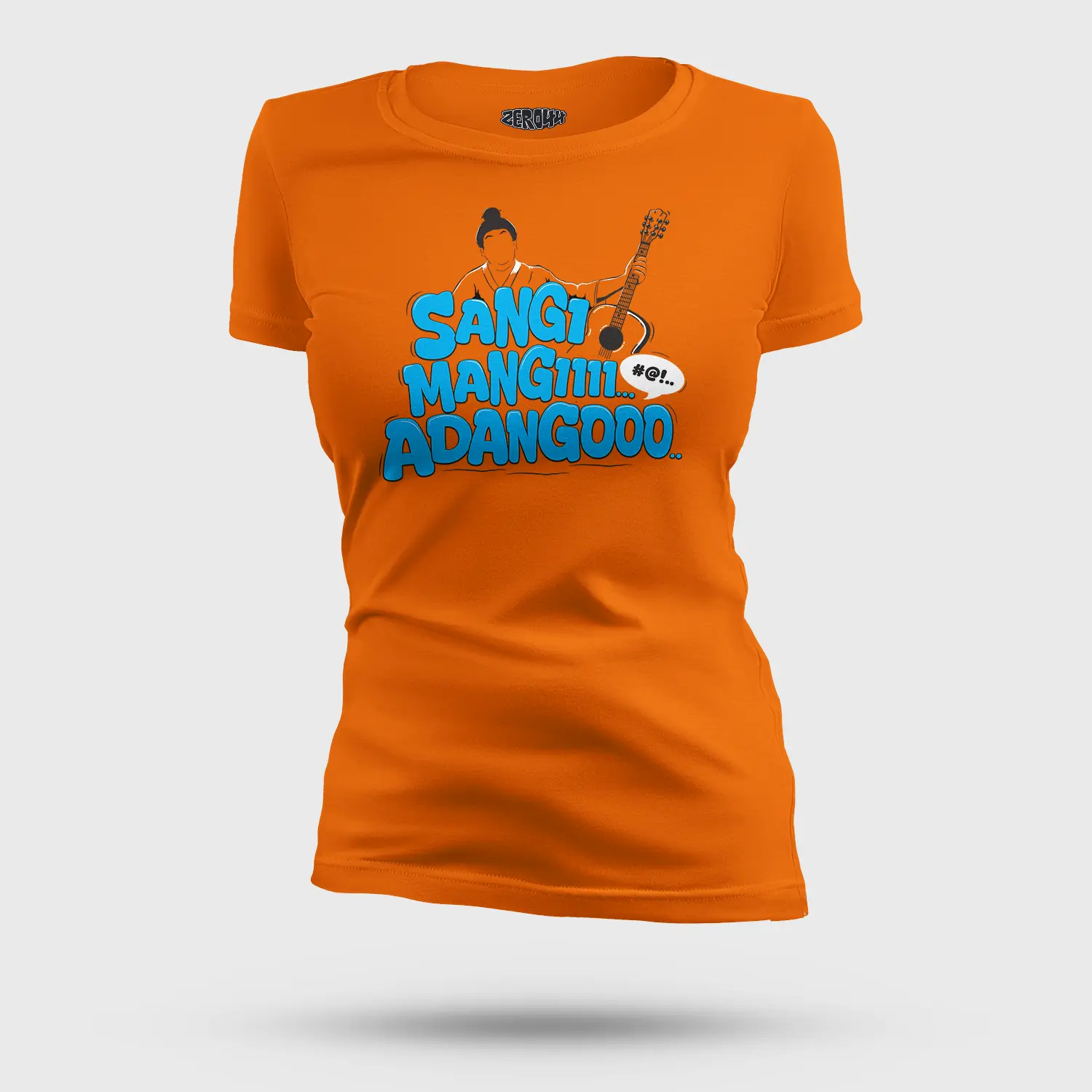 Sangi Mangiiiii….. Adangoooo Women's T-Shirt in Orange Color