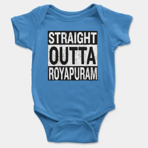 Straight outta royapuram onesie/romper in orchid blue color