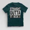 Straight Outta St. Bedes Boys Round Neck T-Shirt in Petrol Blue Color