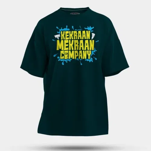 Kekraan mekraan company men/unisex oversized t-shirt in petrol blue color