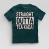 Straight Outta Tea Kadai Boys Round Neck T-Shirt in Petrol Blue Color