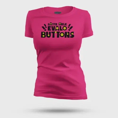 Satte mele evalo buttons women's t-shirt in pink color