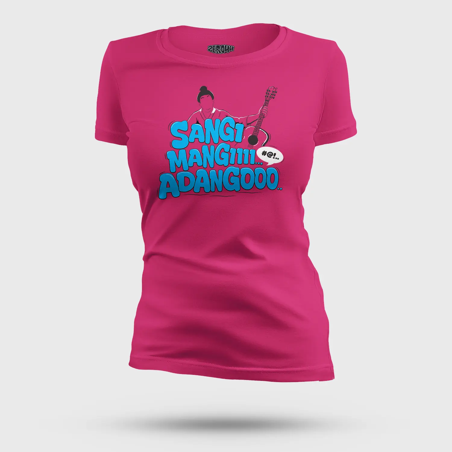 Sangi Mangiiiii….. Adangoooo Women's T-Shirt in Pink Color