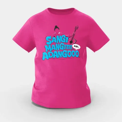 Sangi mangiiiii….. Adangoooo girls round neck t-shirt in pink color