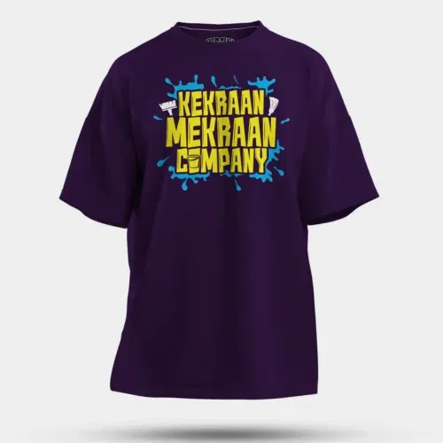 Kekraan mekraan company men/unisex oversized t-shirt in purple color